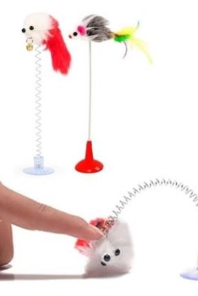 BUFFER® 2li Vantuzlu Fareli Tüylü Hareketli Çanlı ve Esneyen Eğlenceli Peluş Kedi Oyuncağı BUFFER® 2li Vantuzlu Fareli Tüylü Hareketli Çanlı ve Esneyen Eğlenceli Peluş Kedi Oyuncağı