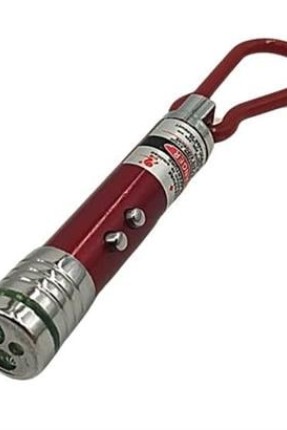 BUFFER®  3 Fonksiyonlu Kırmızı Beyaz Işıklı Led Lazer Kedi Köpek Oyuncak Anahtarlık