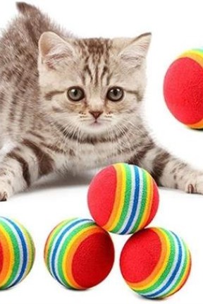 Buffer® 3lü Gökkuşağı Sünger Kedi Köpek Çiğneme Oyun Topu 4,2 cm Buffer® 3lü Gökkuşağı Sünger Kedi Köpek Çiğneme Oyun Topu 4,2 cm