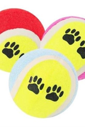 BUFFER®  3lü Renkli Desenli Tenis Topu Kedi Köpek Oyuncağı BUFFER®  3lü Renkli Desenli Tenis Topu Kedi Köpek Oyuncağı