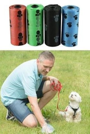 BUFFER® 4lü Evcil Hayvanlar Için Pati Desenli Kedi Köpek Kaka Poşeti Torbası BUFFER® 4lü Evcil Hayvanlar Için Pati Desenli Kedi Köpek Kaka Poşeti Torbası