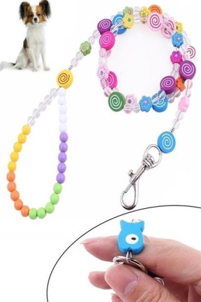 BUFFER® Boncuklu Desenli Çelik Telli Süslü Sevimli Kedi Köpek Tasması BUFFER® Boncuklu Desenli Çelik Telli Süslü Sevimli Kedi Köpek Tasması