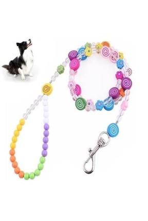 BUFFER® Boncuklu Desenli Çelik Telli Süslü Sevimli Kedi Köpek Tasması