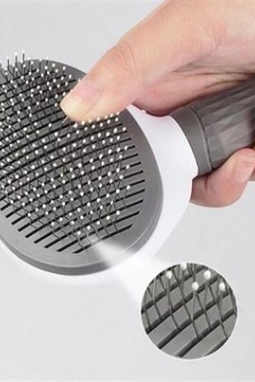 BUFFER® Kedi Köpek Tüy Toplayıcı Kendini Temizleyebilen Ergonomik Rahat Evcil Hayvan Tarağı Gri BUFFER® Kedi Köpek Tüy Toplayıcı Kendini Temizleyebilen Ergonomik Rahat Evcil Hayvan Tarağı Gri