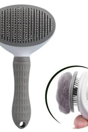 BUFFER® Kedi Köpek Tüy Toplayıcı Kendini Temizleyebilen Ergonomik Rahat Evcil Hayvan Tarağı Gri BUFFER® Kedi Köpek Tüy Toplayıcı Kendini Temizleyebilen Ergonomik Rahat Evcil Hayvan Tarağı Gri