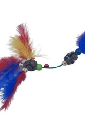BUFFER® Tüylü Tahta Boncuklu Zilli Kedi Oyuncağı Çok Renkli Kedi Oyuncak BUFFER® Tüylü Tahta Boncuklu Zilli Kedi Oyuncağı Çok Renkli Kedi Oyuncak