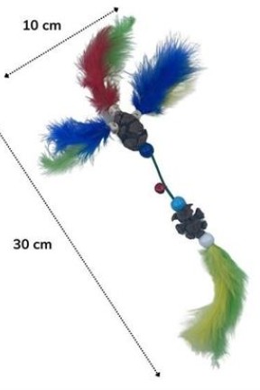 BUFFER® Tüylü Tahta Boncuklu Zilli Kedi Oyuncağı Çok Renkli Kedi Oyuncak BUFFER® Tüylü Tahta Boncuklu Zilli Kedi Oyuncağı Çok Renkli Kedi Oyuncak