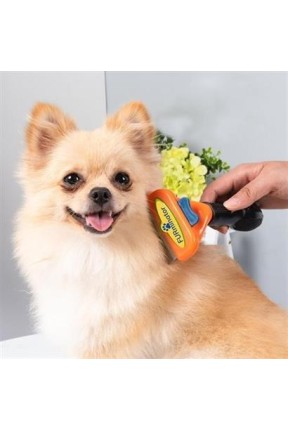 BUFFER® Uzun Tüylü Köpekler İçin Kolay Tarama Fırçası Temizlenebilir Çelik Tarak Tüy Toplayıcı Mediu