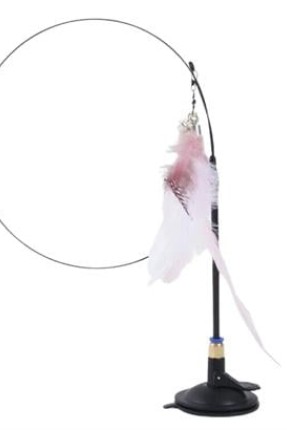 BUFFER® Vantuzlu Tüylü Zilli Olta Kedi Oyuncağı