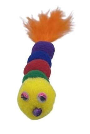 BUFFER® Yumuşacık İpli Tırtıl Şeklinde Rengarenk Sevimli Evcil Hayvan Oyuncağı BUFFER® Yumuşacık İpli Tırtıl Şeklinde Rengarenk Sevimli Evcil Hayvan Oyuncağı